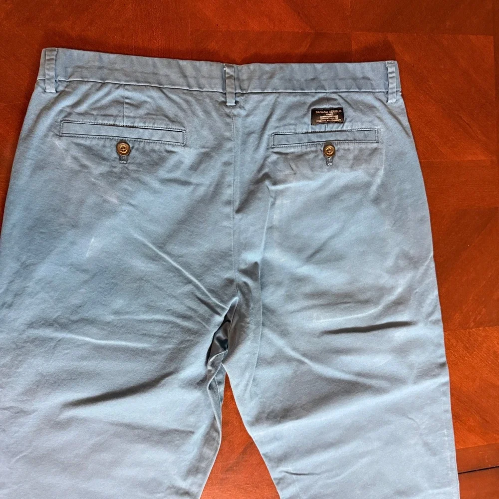Banana Republic Mason Chino Pants Mens 36x34 Light Blue Stretch Cotton Casual